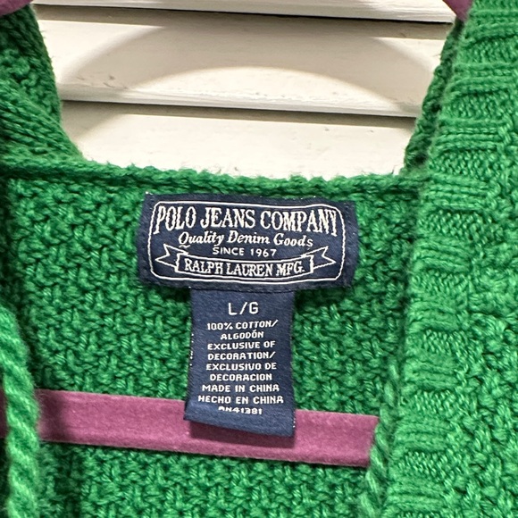 Polo by Ralph Lauren Green Cable Knit Sweater - Picture 3 of 4